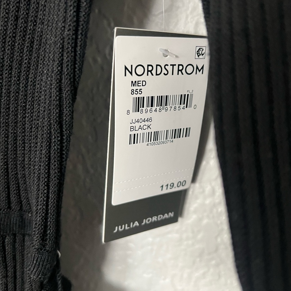 Julia Jordan Nordstroms Black Ribbed Knit Long Sleeve Dress Size Medium - Picture 2 of 3